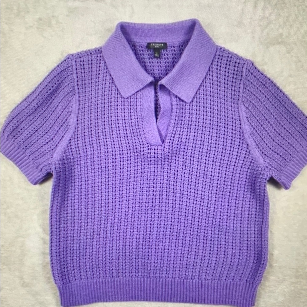Purple Knit Polo Shirt